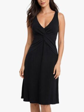 Nicole Miller Little Black Dress Twist-Front Midi LBD
